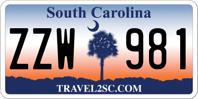 SC license plate ZZW981