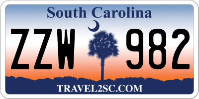 SC license plate ZZW982