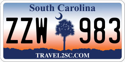 SC license plate ZZW983