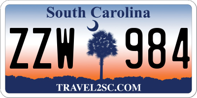 SC license plate ZZW984