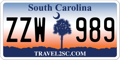 SC license plate ZZW989
