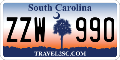 SC license plate ZZW990