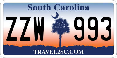 SC license plate ZZW993