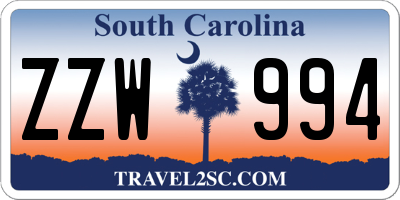 SC license plate ZZW994