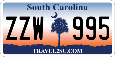SC license plate ZZW995