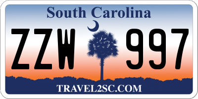 SC license plate ZZW997