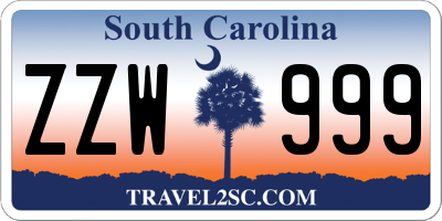 SC license plate ZZW999