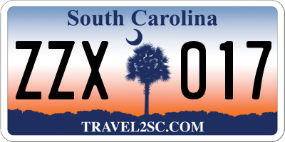 SC license plate ZZX017