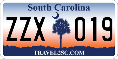 SC license plate ZZX019