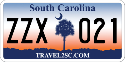 SC license plate ZZX021