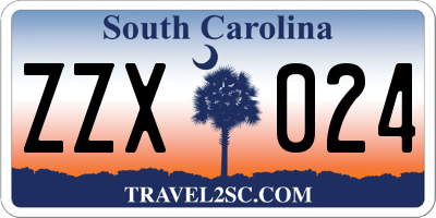 SC license plate ZZX024