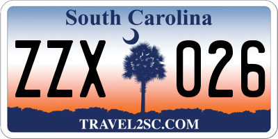 SC license plate ZZX026