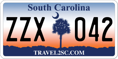 SC license plate ZZX042