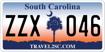 SC license plate ZZX046