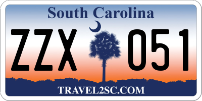 SC license plate ZZX051