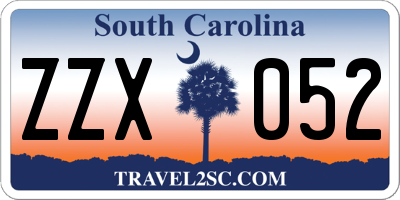 SC license plate ZZX052