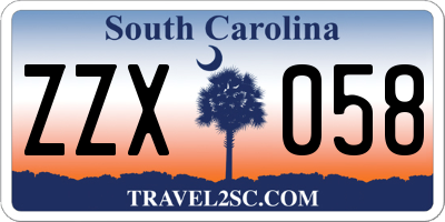 SC license plate ZZX058