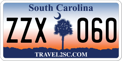 SC license plate ZZX060