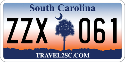 SC license plate ZZX061