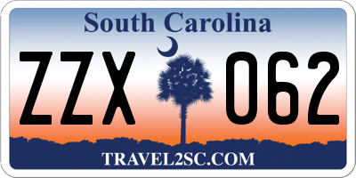 SC license plate ZZX062