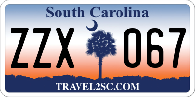 SC license plate ZZX067