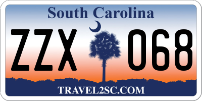 SC license plate ZZX068