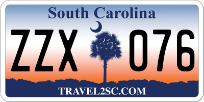 SC license plate ZZX076