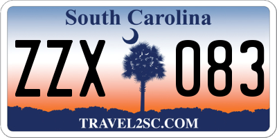 SC license plate ZZX083