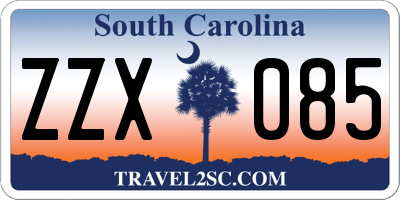 SC license plate ZZX085