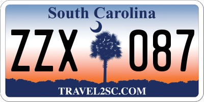 SC license plate ZZX087