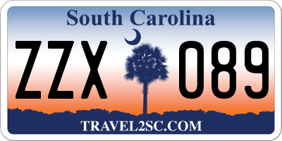 SC license plate ZZX089