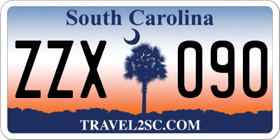 SC license plate ZZX090