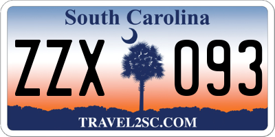 SC license plate ZZX093