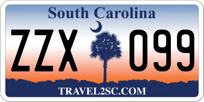 SC license plate ZZX099