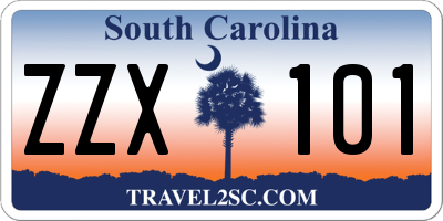 SC license plate ZZX101