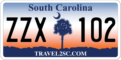 SC license plate ZZX102