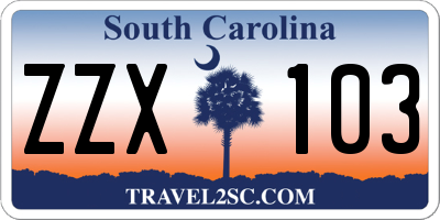 SC license plate ZZX103