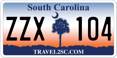 SC license plate ZZX104
