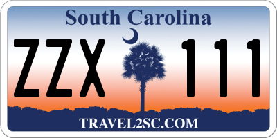 SC license plate ZZX111