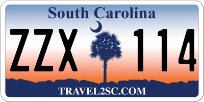 SC license plate ZZX114