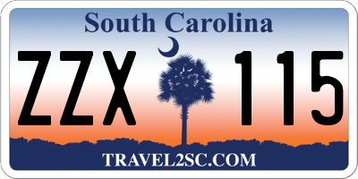 SC license plate ZZX115