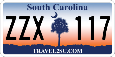 SC license plate ZZX117