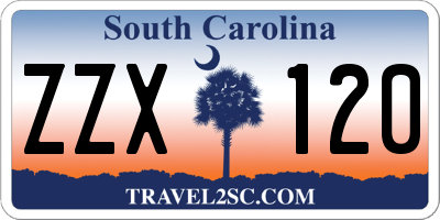 SC license plate ZZX120