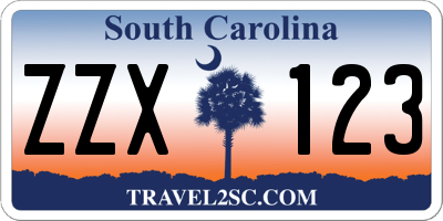 SC license plate ZZX123