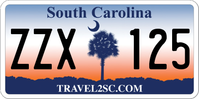 SC license plate ZZX125