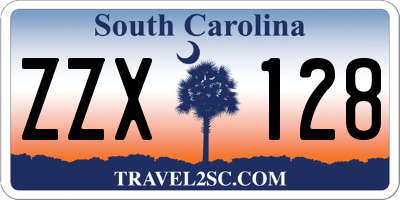 SC license plate ZZX128