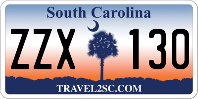 SC license plate ZZX130