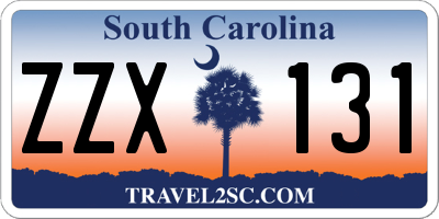 SC license plate ZZX131