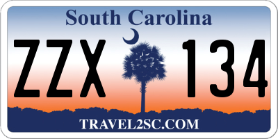 SC license plate ZZX134