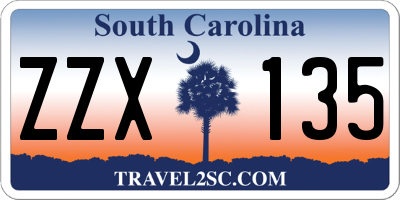 SC license plate ZZX135